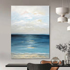 “Seascape with Golden Reflections” - Impressionist Painting On Canvas PT2020