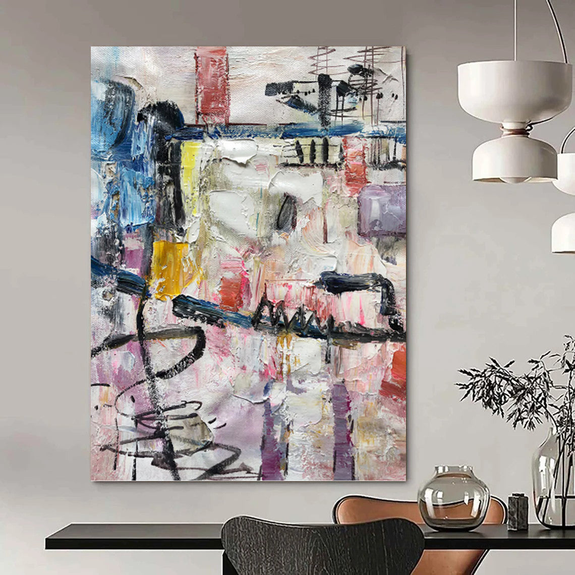 “Colorful Abstract Chaos” - Abstract Expressionist Painting On Canvas PT1268