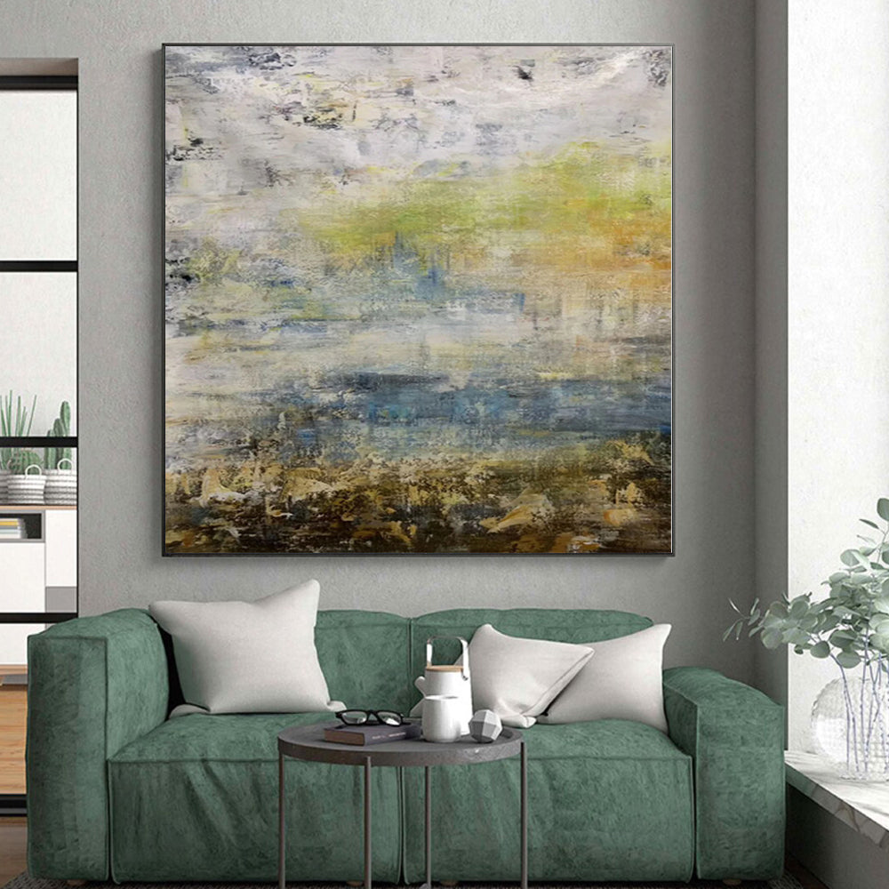 “Multi - Color Abstract Subtle Layers” - Serene Abstract Painting On Canvas PS0361