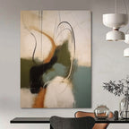 “Multicolor Abstract with Curved Lines” - Energetic Abstract Painting On Canvas DS365