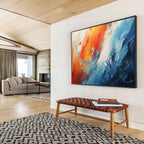 “Vibrant Waves & Clashing Hues” - Abstract Seaside - Painting On Canvas PT1704