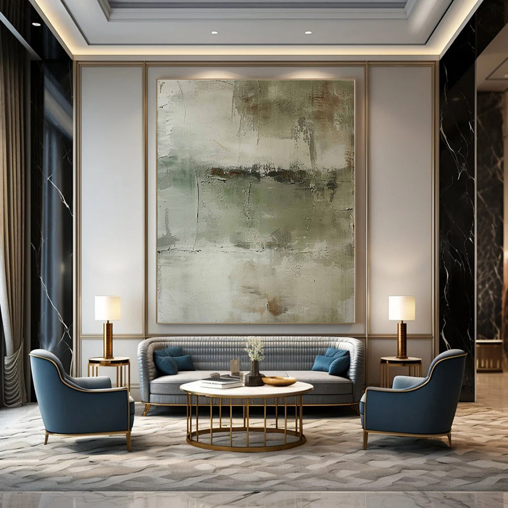 Muted Tones with Subtle Textures "Quiet Memories" Abstract Painting On Canvas PS1357