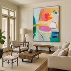 “Colorful Shapes Abstract” - Contemporary Abstract Painting On Canvas PS0093