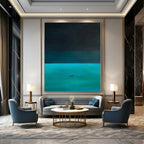 “Dark Sea & Solitary Boat” - Minimalist Seascape Painting On Canvas PS0194