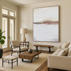 “Neutral - Toned Textured Landscape” - Landscape, Subtle - Styled Painting On Canvas PT1678