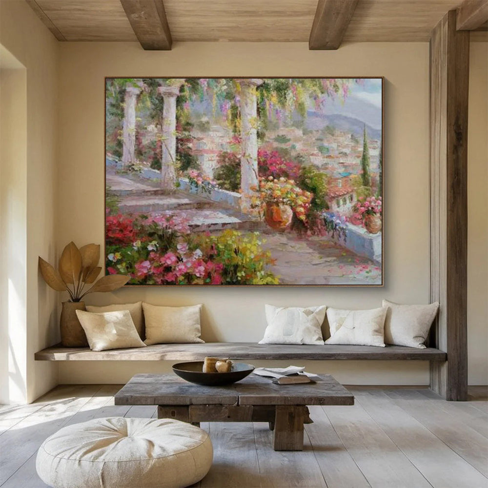Garden Vista - Scenic Garden Oil Painting, Suited for Hallway & Balcony DKS663
