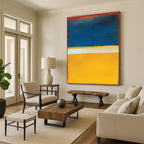 “Red - Blue - Yellow Color - Blocked Abstract” - Color - Field Painting On Canvas PT1945