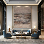 Brown and Gray Textured, "Rustic Strata" – Textured Abstract Painting On Canvas PS0968