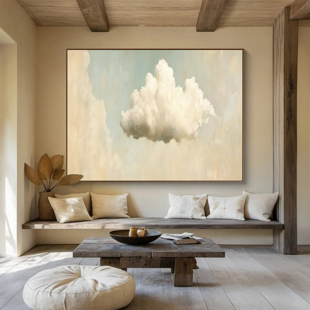 “Fluffy Cloud & Sky Voids” - Minimalist Sky - Painting On Canvas PT1698