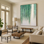 “Green Hanging Vines” - Nature - Inspired, Lush Green Painting On Canvas PT1506