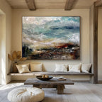 “Dynamic Abstract Impasto Seascape” - Textured Ocean Painting On Canvas PT015