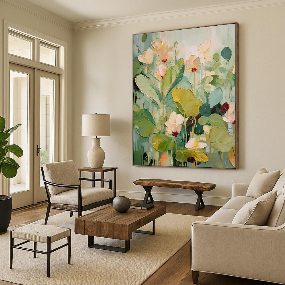 “Pastel Floral Textured” - Soft Nature - Inspired Painting On Canvas DS319