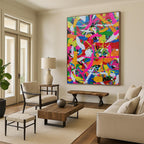 “Color - Explosion Abstract” - Abstract Expressionist Painting On Canvas PT1277
