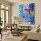 “Color - Streaked Abstract” - Abstract, Energetic - Styled Painting On Canvas PT1583