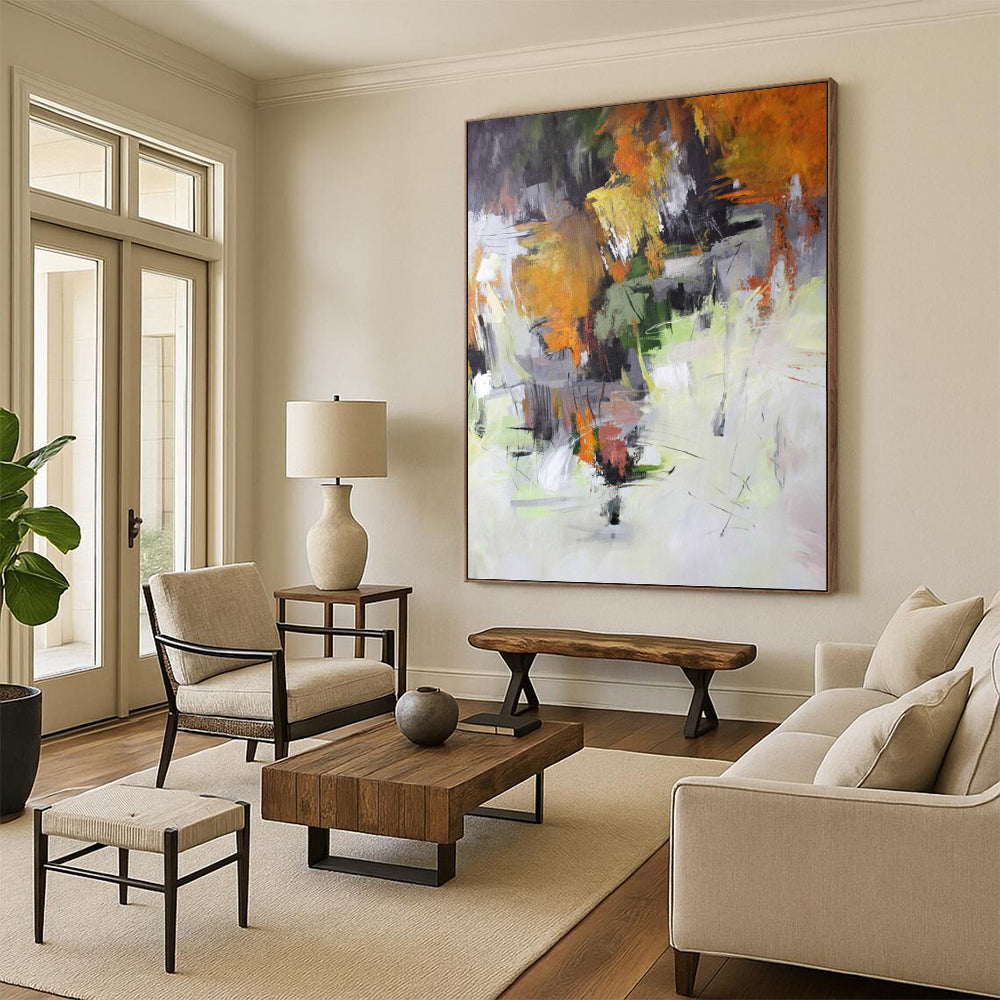 “Autumn Colors Abstract Landscape” - Seasonal Abstract Painting On Canvas PT1021