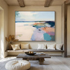 “Pastel - Beach Abstract” - Soft - Color Landscape Painting On Canvas PT1539