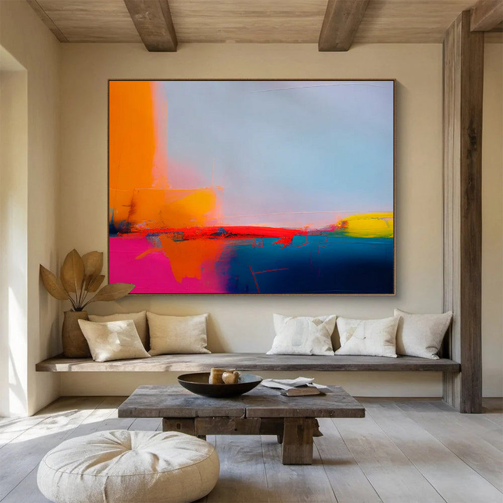 “Neon Color Fusion” - Bold Abstract Painting On Canvas DKS483