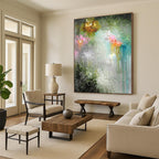 “Colorful Floral Drip Abstract” - Expressive Abstract Painting On Canvas PS0073