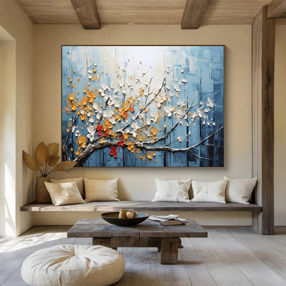 “Textured Blossom Tree Abstract” - 3D - Like Abstract Painting On Canvas PT160