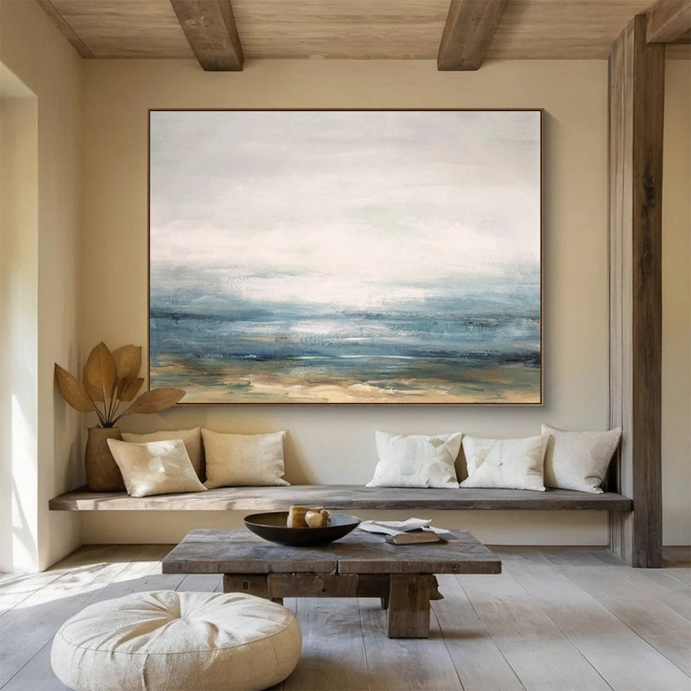 Soft Ocean Hues Seascape Painting On Canvas DKS174