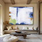 “Blue and Green Abstract Composition” - Abstract Painting on Canvas DKS573