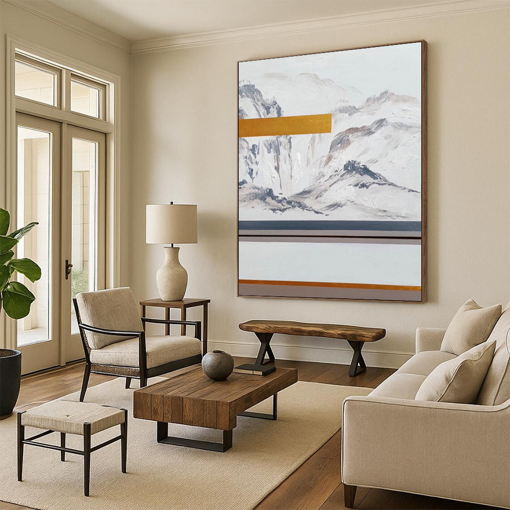 “Minimalist Mountain Landscape” - Minimalist Landscape Painting On Canvas DS045