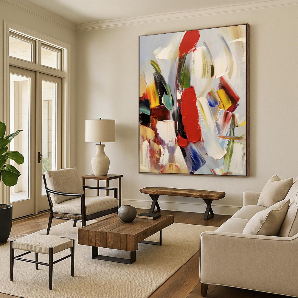 “Colorful Abstract Brushstrokes” - Abstract Expressionist Painting On Canvas PT1955