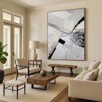 “Grey - Black Abstract Layers” - Impasto Abstract Painting On Canvas PT1172