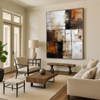 “Rustic Geometric Abstract” - Abstract Expressionist Painting On Canvas PT1308