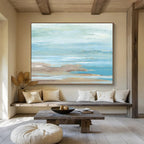 “Coastal Hues” - Serene Beach Landscape Painting On Canvas DKS421