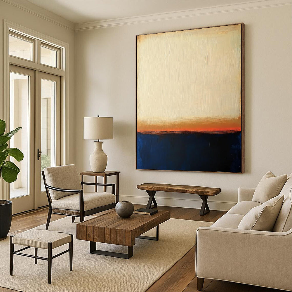 “Yellow - Brown - Blue Gradient Abstract” - Color - Field Painting On Canvas PT1951