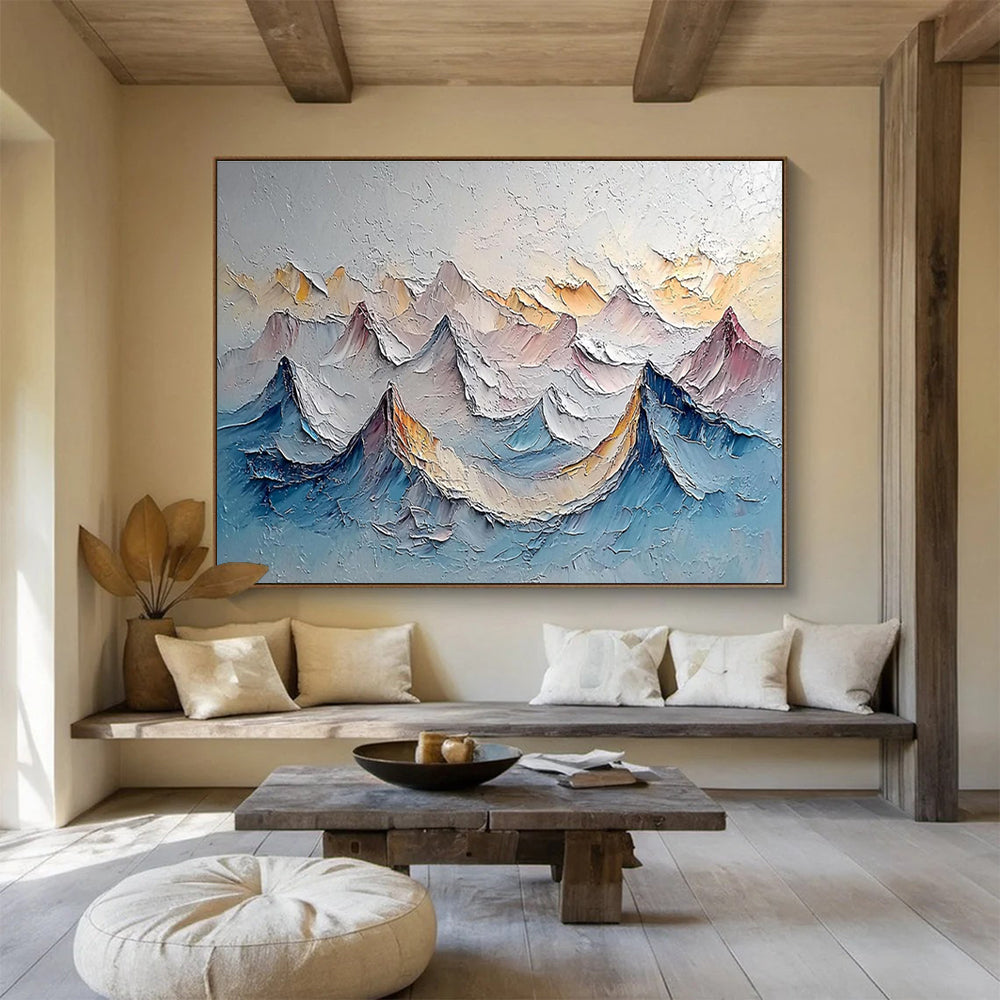 “Colorful Mountain Ridges” - Impasto Oil Painting on Canvas DKS902