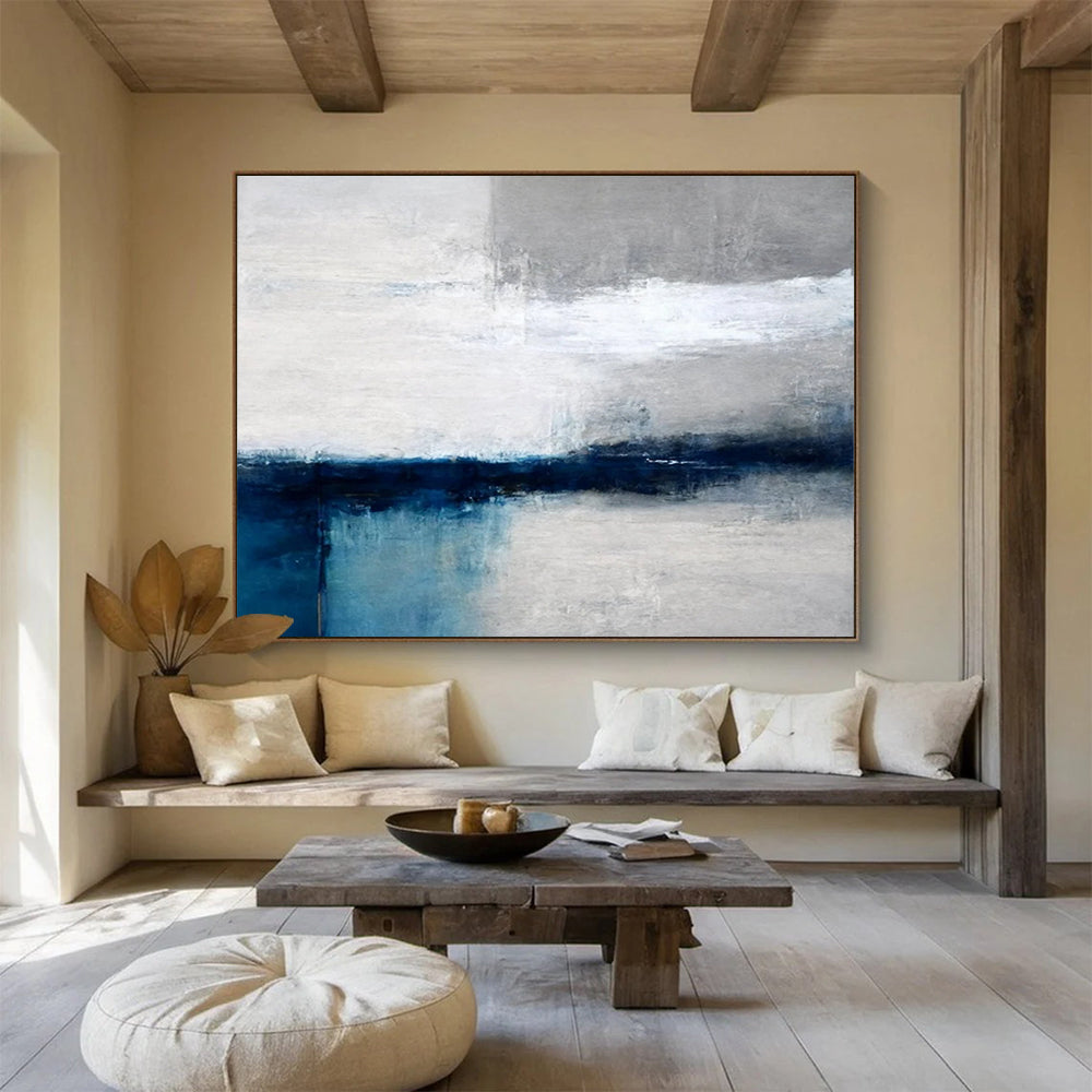 “Repeated Coastal Horizon” - Abstract Minimalist Painting On Canvas PT059