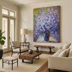 “Purple - Blue Flower Bouquet” - Impressionist Floral Painting On Canvas PT1346