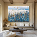 “Coastal Wildflower Field” - Impressionistic Seaside Painting On Canvas PT203