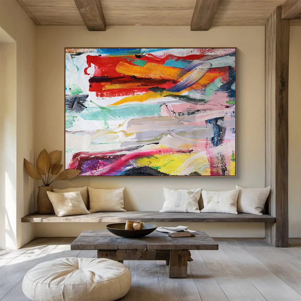 “Rainbow Brushstroke Fusion” Painting On Canvas DKS305