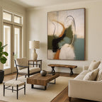 “Multicolor Abstract with Curved Lines” - Energetic Abstract Painting On Canvas DS365