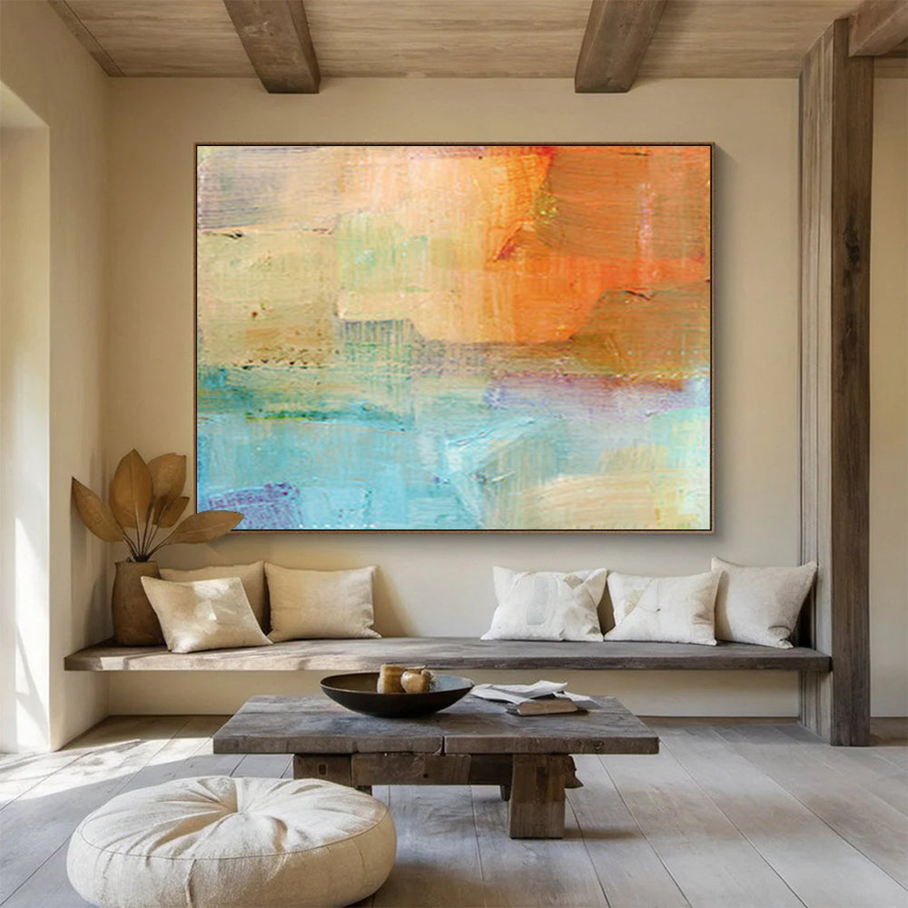 “Color - blend Abstract” - Soft - toned Abstract Painting On Canvas DKS401