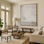 Soft Gray Textured Minimalism Minimalist Abstract Painting On Canvas DS055