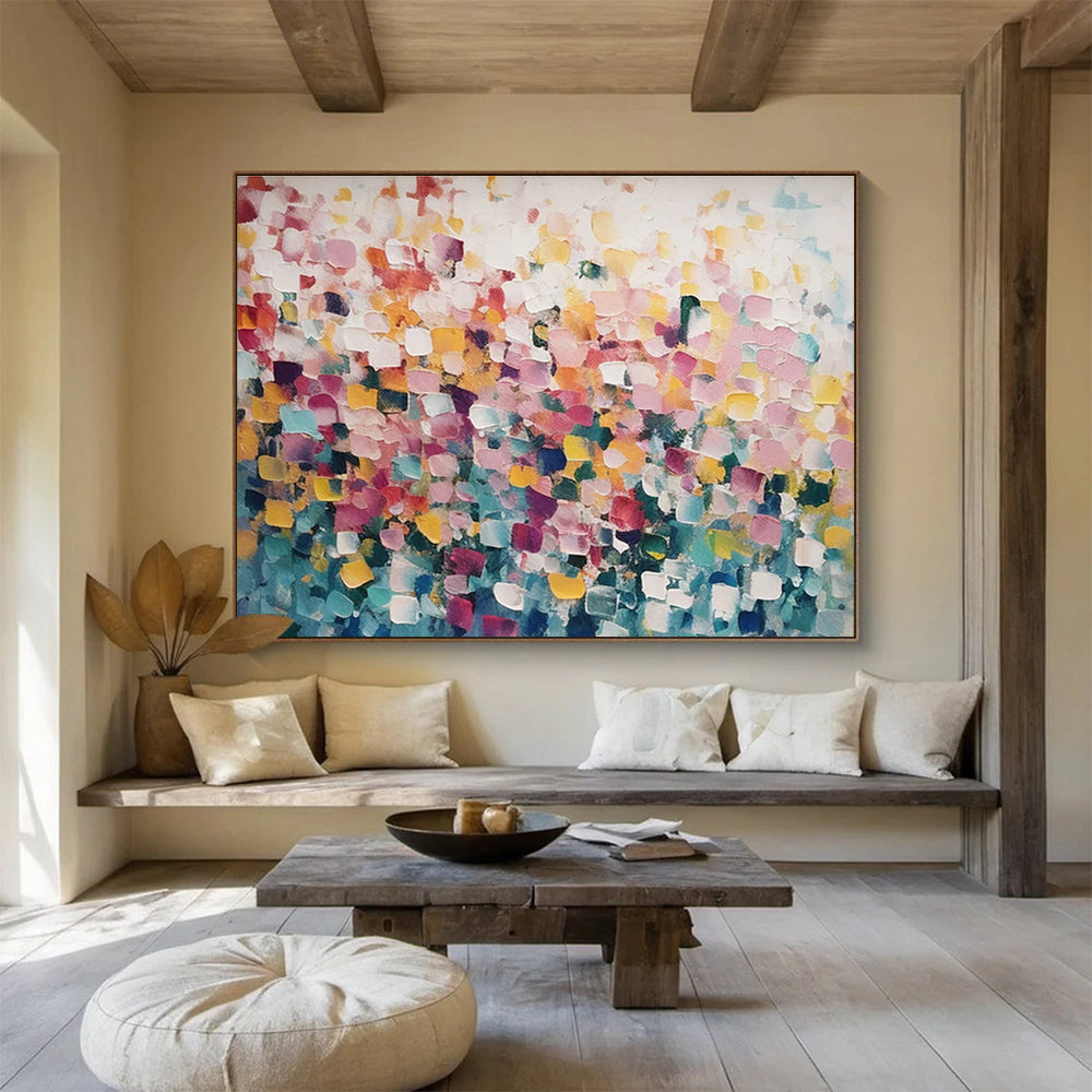“Pastel Color Blocks” - Abstract Oil Painting On Canvas DKS882