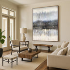 Misty Forest Reflection, Impressionistic Landscape, Oil Painting On Canvas PT2102