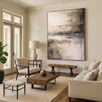 “Neutral Tones Abstract Landscape” - Abstract Landscape Painting On Canvas DS362