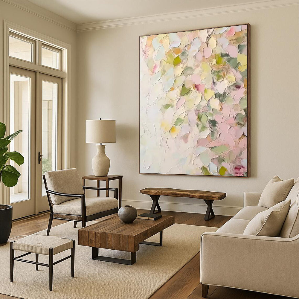 “Pastel Floral Impasto” - Impressionist - Inspired Floral Painting On Canvas PT1391