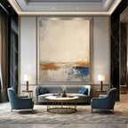 Beige, Blue, Brown, Orange with Abstract Simplicity "Simple Beauty" Abstract Painting On Canvas PS1343