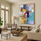 Vibrant Abstract Forms, "Color Carnival" – Abstract Expressionist Painting On Canvas PS0889
