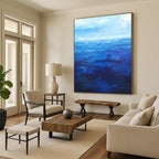 “Deep Blue Sea Abstraction” - Expressive Ocean Painting On Canvas DS345