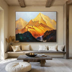 “Golden Peaks” - Realistic Landscape Painting On Canvas DKS433