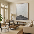 “Black - White Textured Abstract” - Minimalist Textured Painting On Canvas PT1960