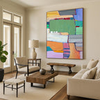 “Vibrant Geometric Abstraction - Bold Colors & Shapes” Painting On Canvas DS262