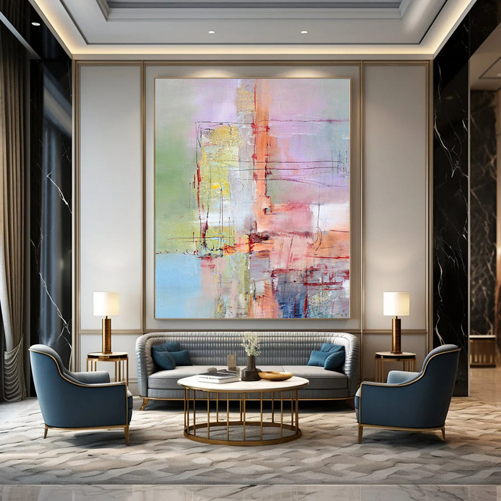 “Pastel Abstract Composition” - Soft Abstract Painting On Canvas PS0211